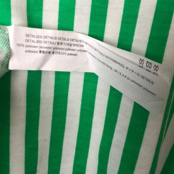 ZARA Womens Long Sleeve Lace Sweatshirt with Green & White Stripe - Picture 11 of 13